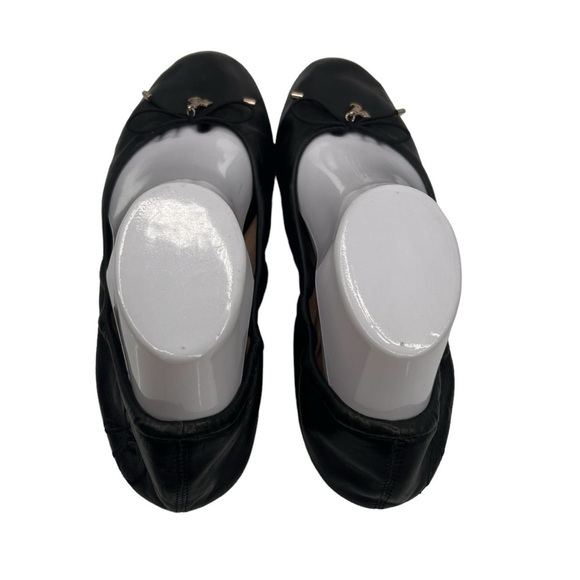 Sam Edelman Black Leather Logo Charm Ballet Flats Size 8.5 Women’s - Picture 5 of 10